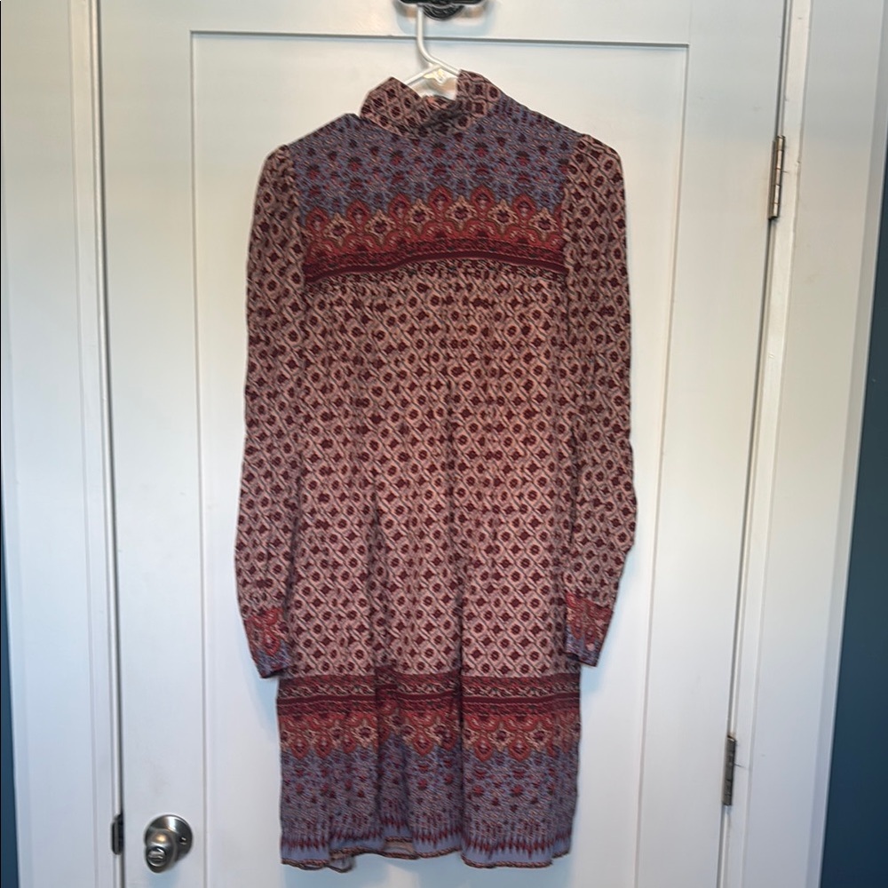 Vanessa Bruno Red and Orange Tiered Sweater Dress